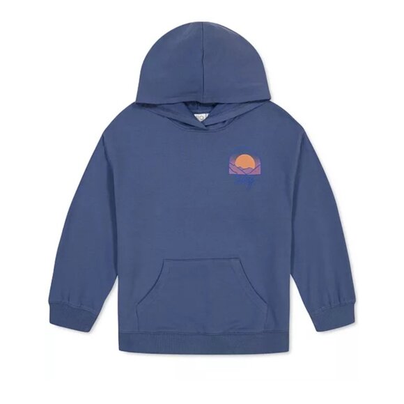 Roxy Little Girls Mountain Scenic Oversized Hoodie Coastal Fjord Size 4 - Picture 1 of 6